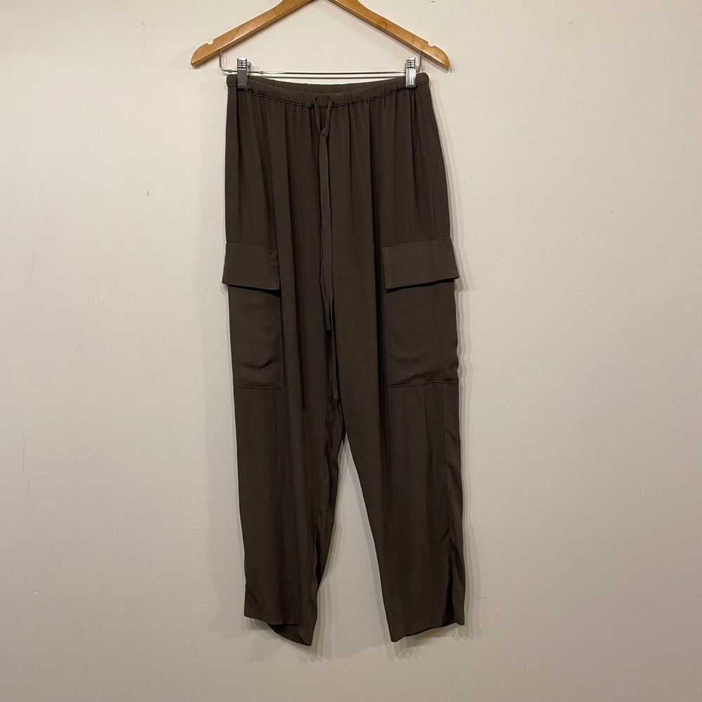 Bailey 44 Small Olive Brown Cargo Jogger Pants Drawstring Elastic Waist